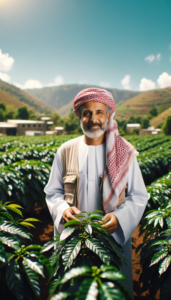 Yemeni coffee farmer in his coffee farm